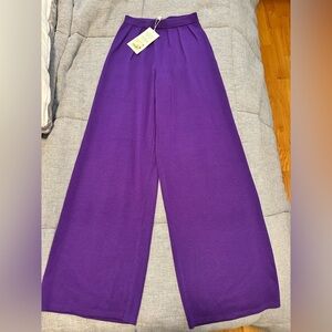 NWT Sezane Loulou Knit Trousers Purple - Size XXS